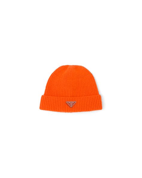 orange prada beanie|Prada beanie hats.